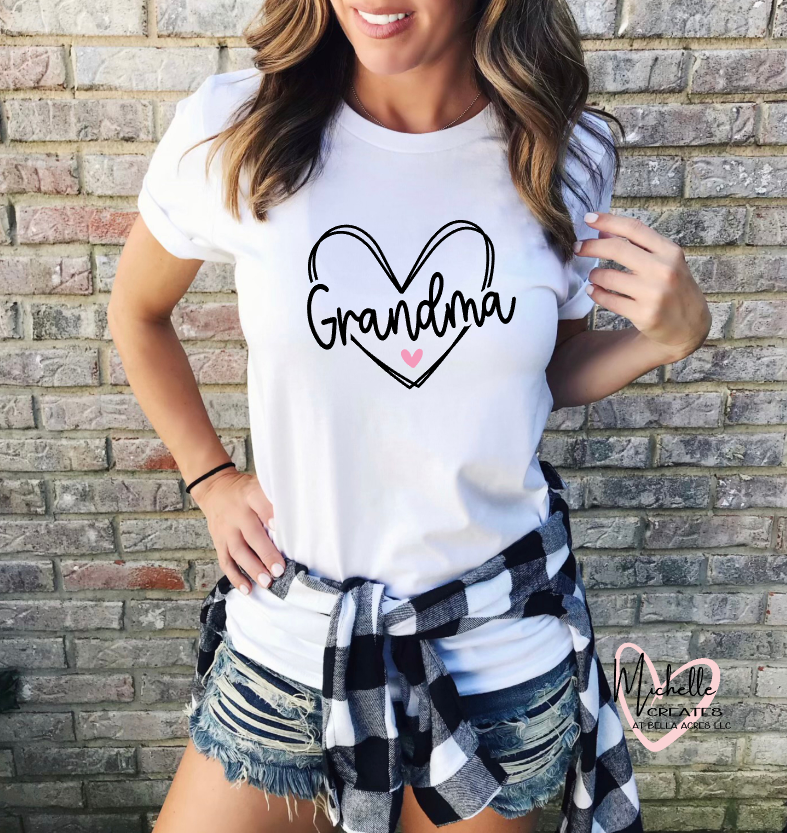 Grandma Heart T-shirt - Adult