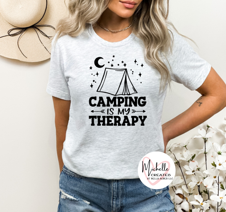 Camping is my Therapy T-shirt - Adult