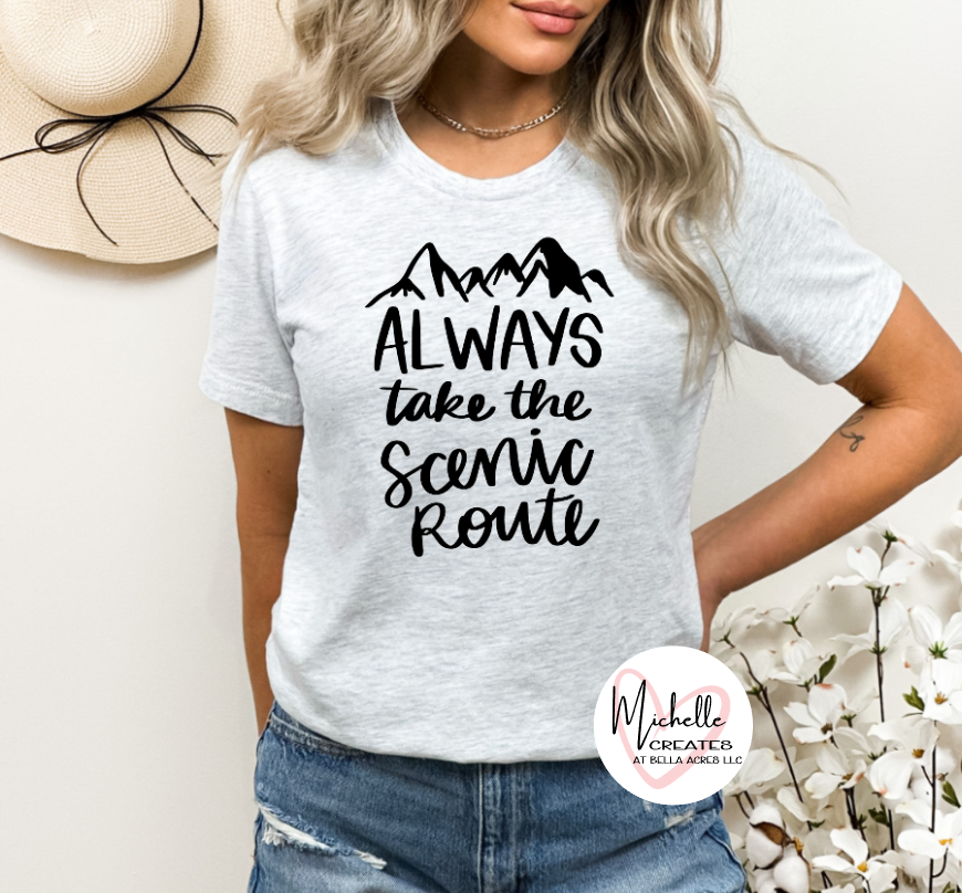 Always take the scenic route T-shirt - Adult