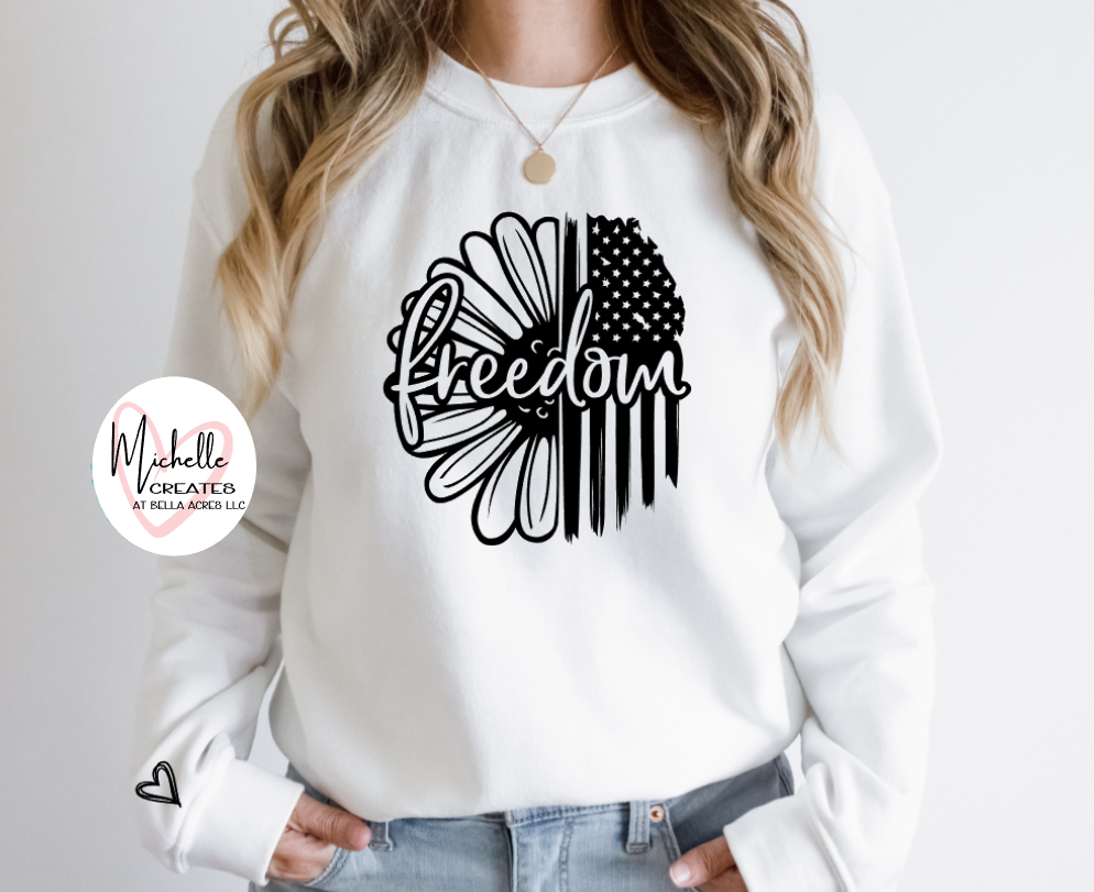 Freedom Sweatshirt - Flag - Sunflower - Adult