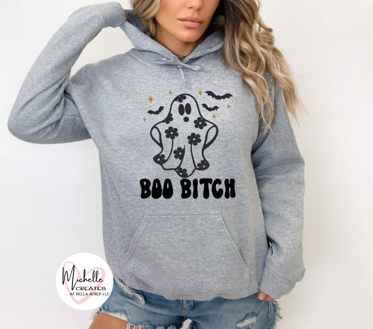 Boo Bitch Hoodie - Ghost Hoodie - Adult
