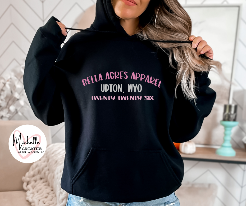 Bella Acres Apparel Upton, Wyoming 2026 Hoodie - Adult
