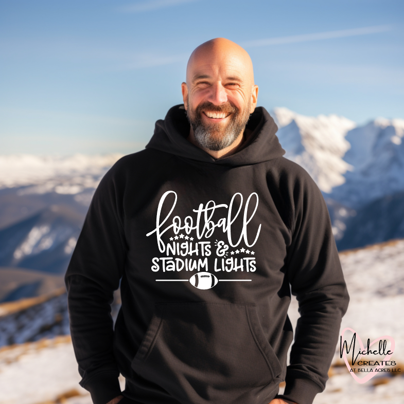 Football Nights and Stadium Lights Hoodie - Adult